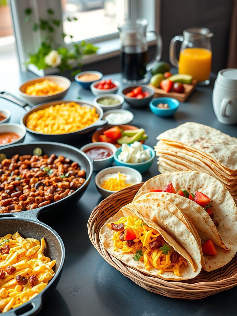 tasty morning mexican food