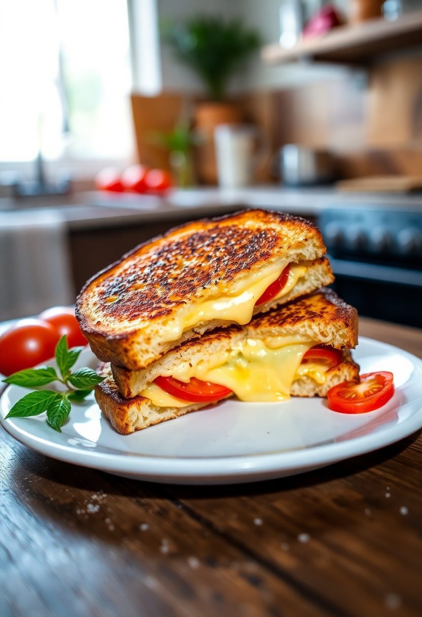 toasted bread melts cheese
