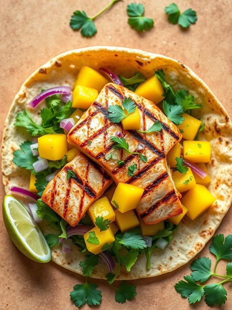 tropical fish taco dish