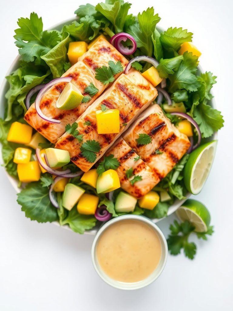 tropical grilled fish salad