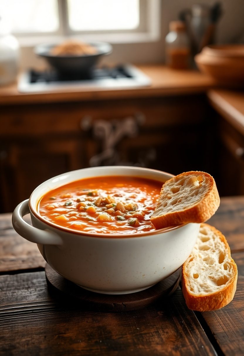 warm hearty lentil soup