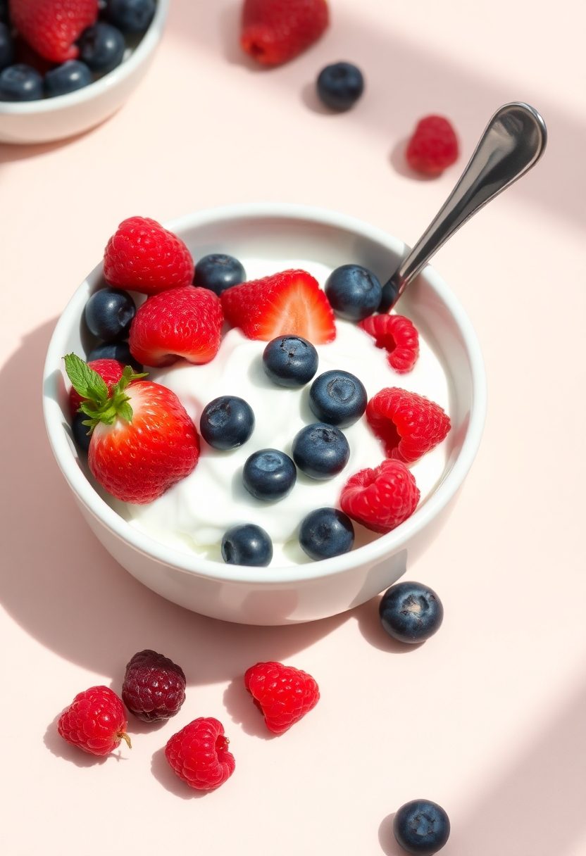 yogurt mixed with berries