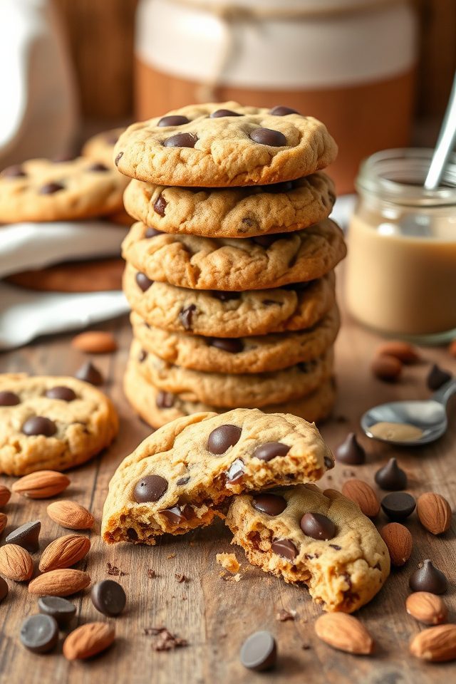 almond chocolate chip cookies