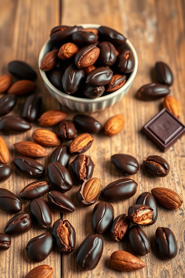 almonds coated in chocolate