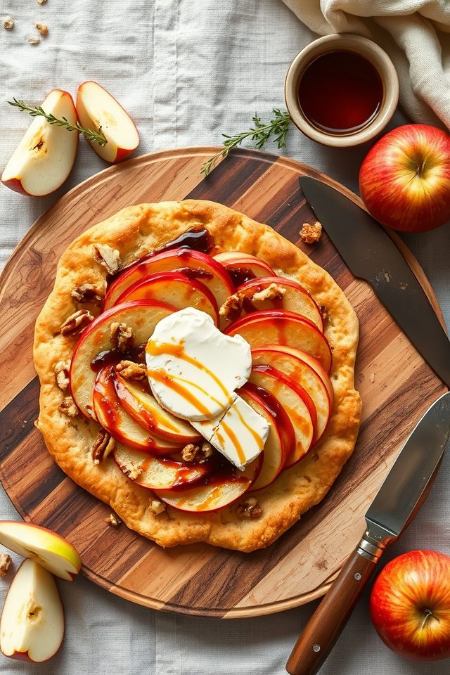 apple brie walnut flatbread