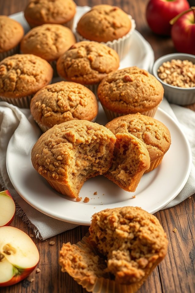 apple cinnamon quinoa muffins