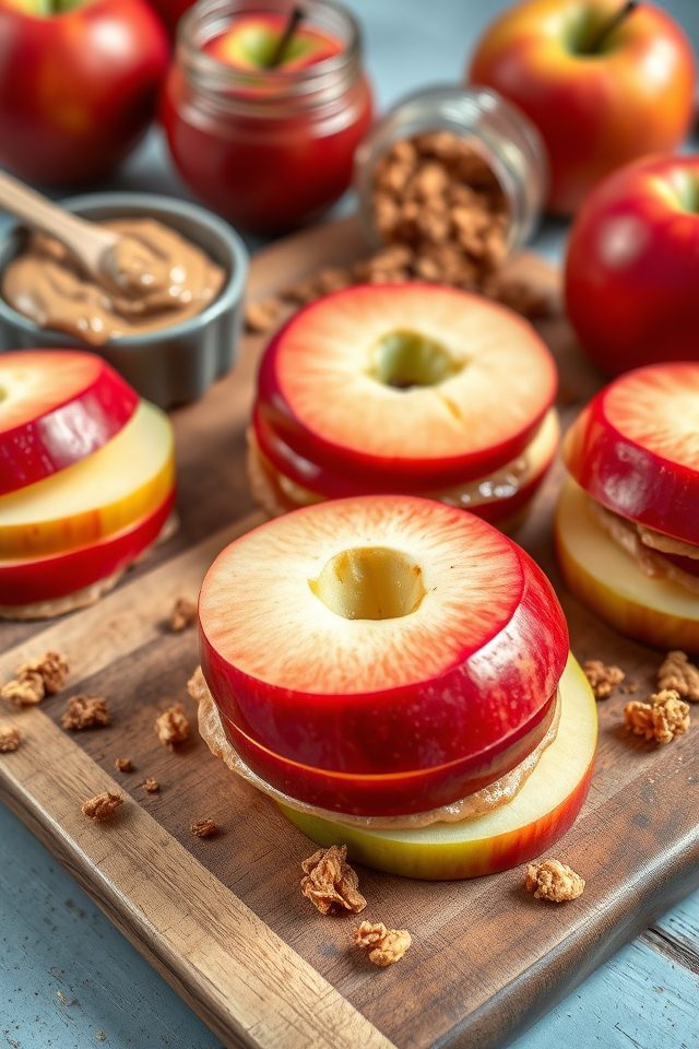 apple nut granola sandwich