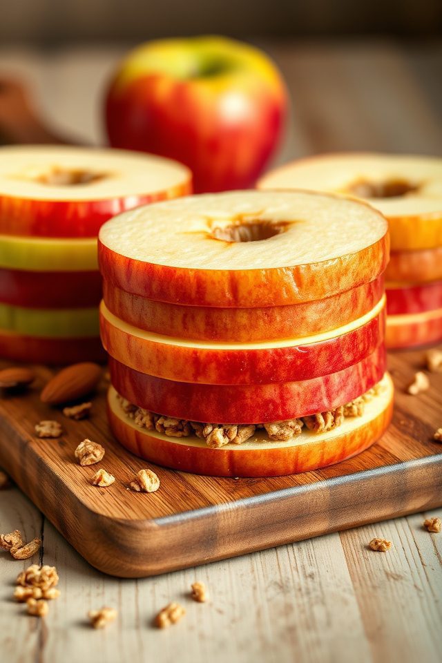 apple nut granola sandwiches