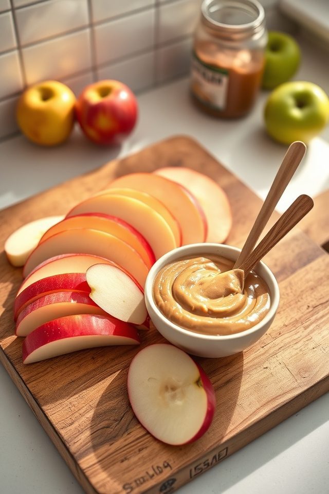 apple slices with nutbutter
