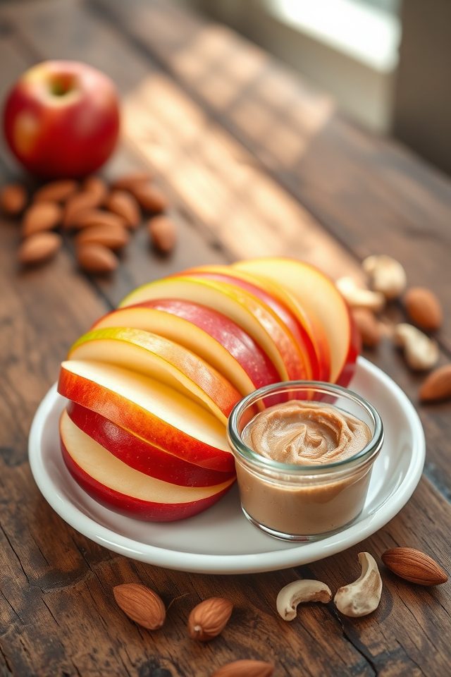 apple slices with nutbutter