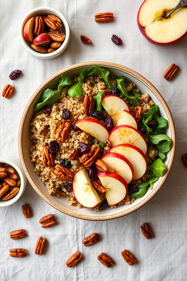 apples pecans grain bowl