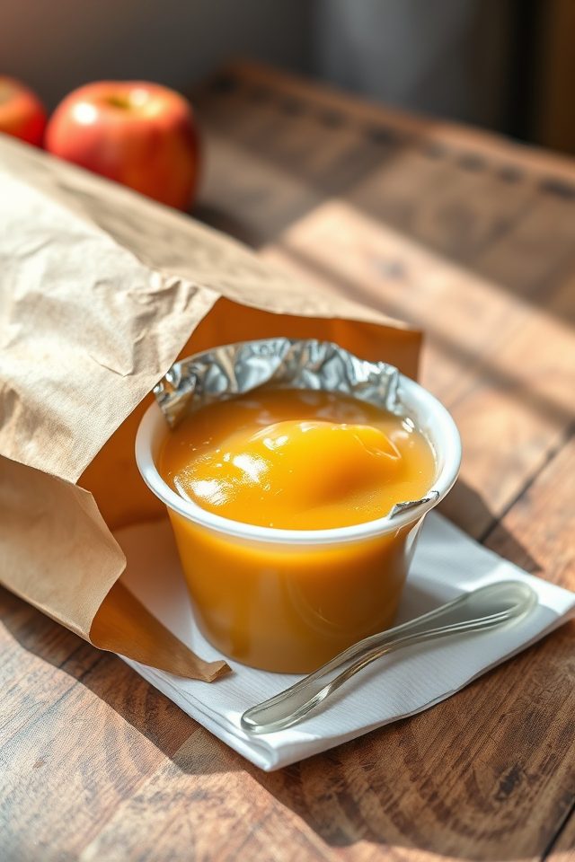 applesauce cup with spoon