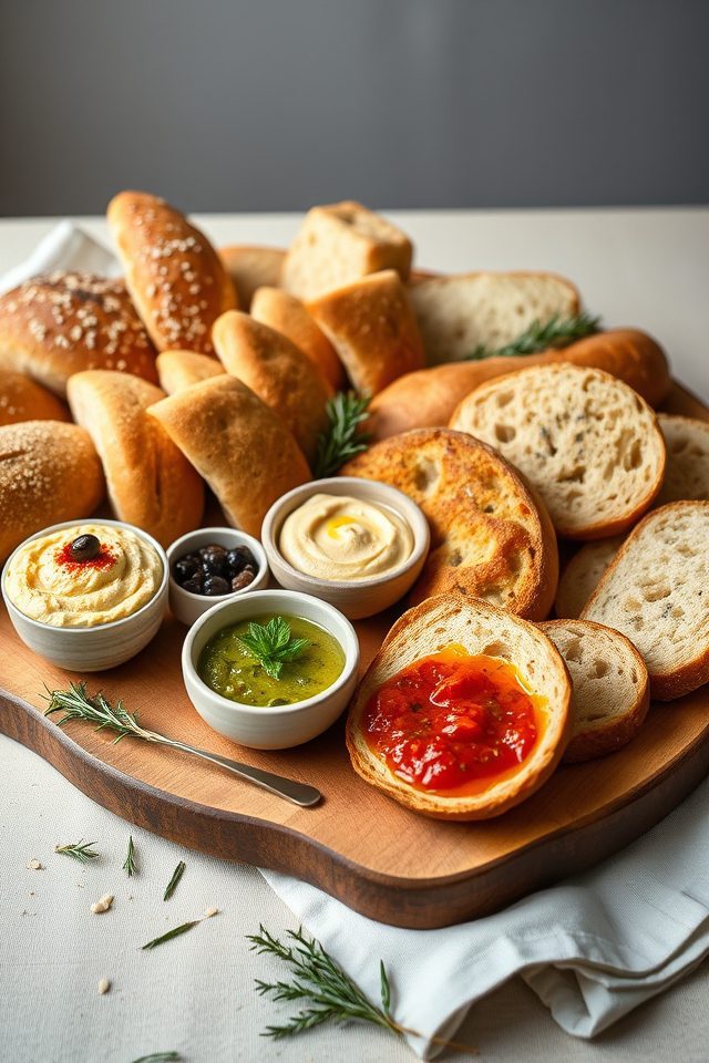 artisan breads with dips