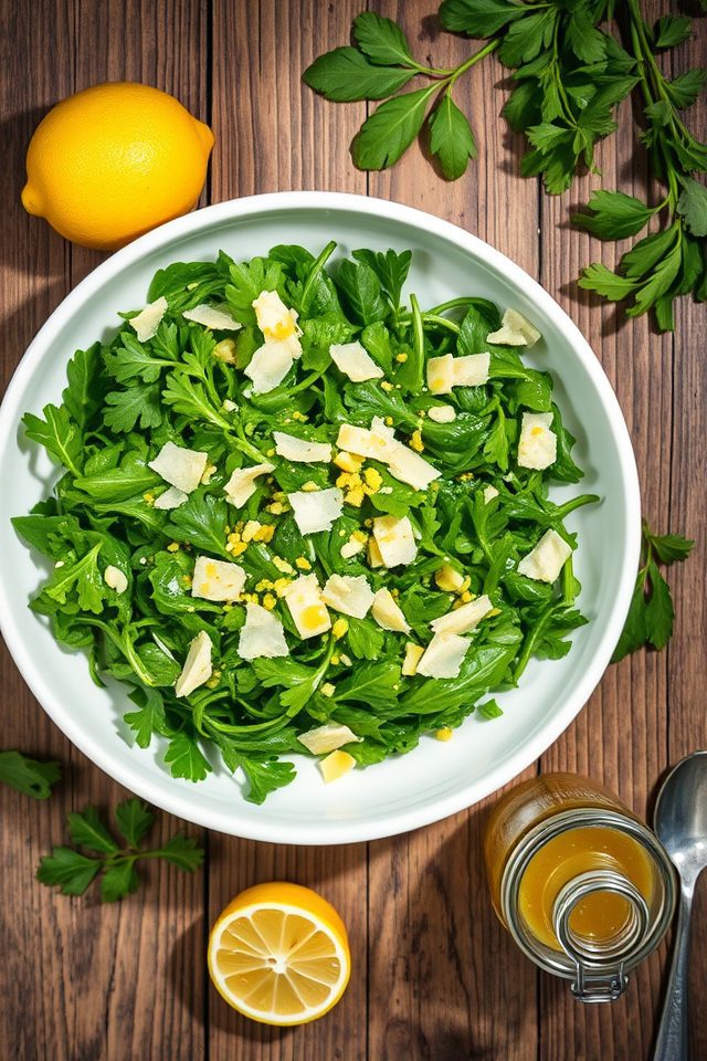 arugula parmesan lemon vinaigrette