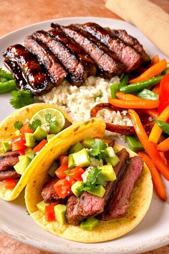 asian glazed steak tacos