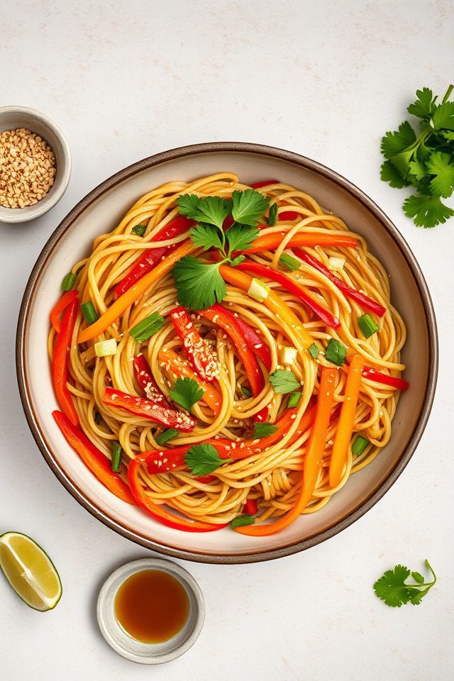 asian inspired cold noodle salad