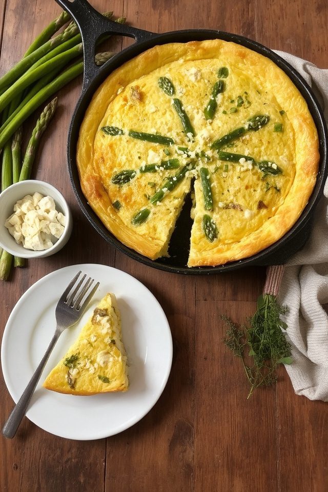 asparagus eggs cheese herbs