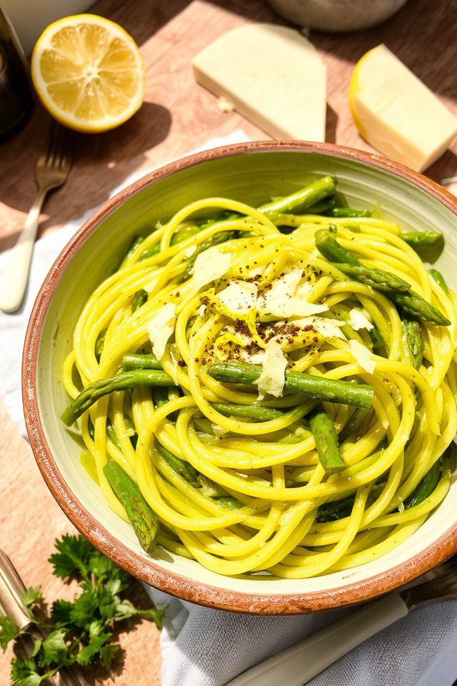 asparagus lemon pasta parmesan