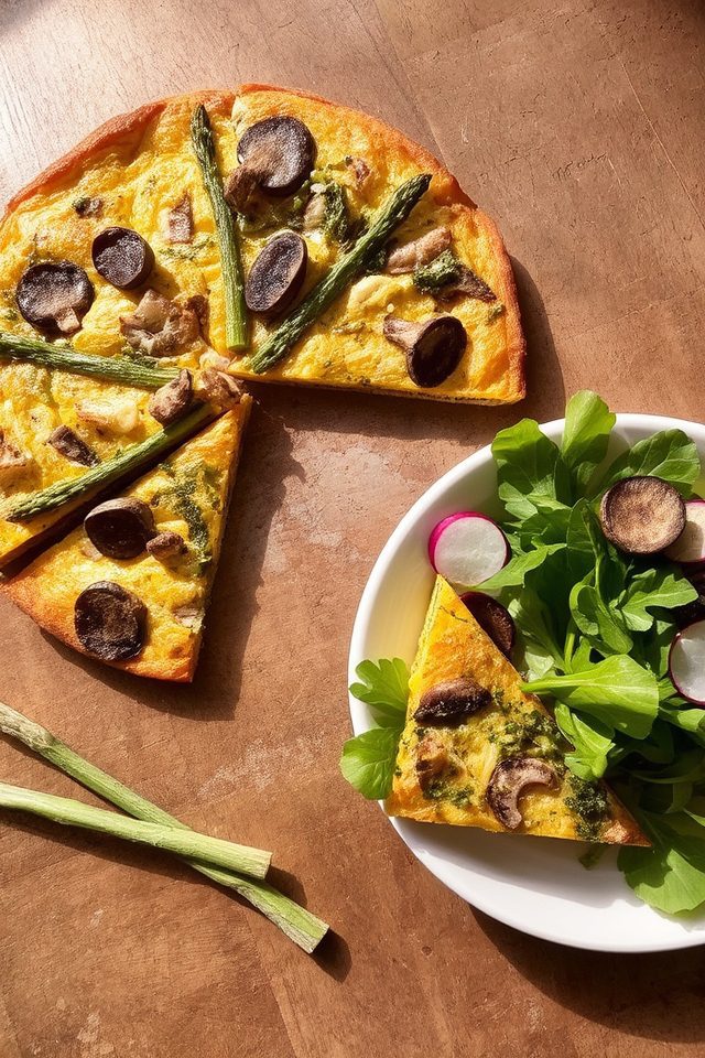 asparagus mushroom cheese frittata