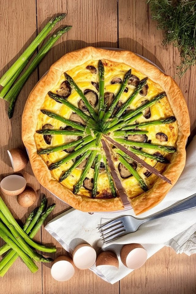 asparagus mushroom creamy quiche