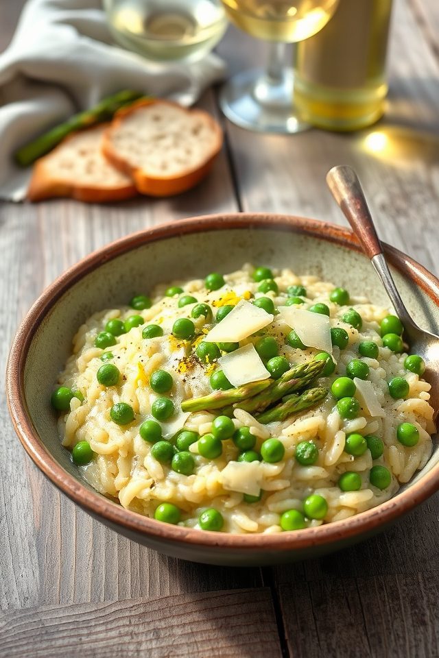 asparagus pea creamy risotto