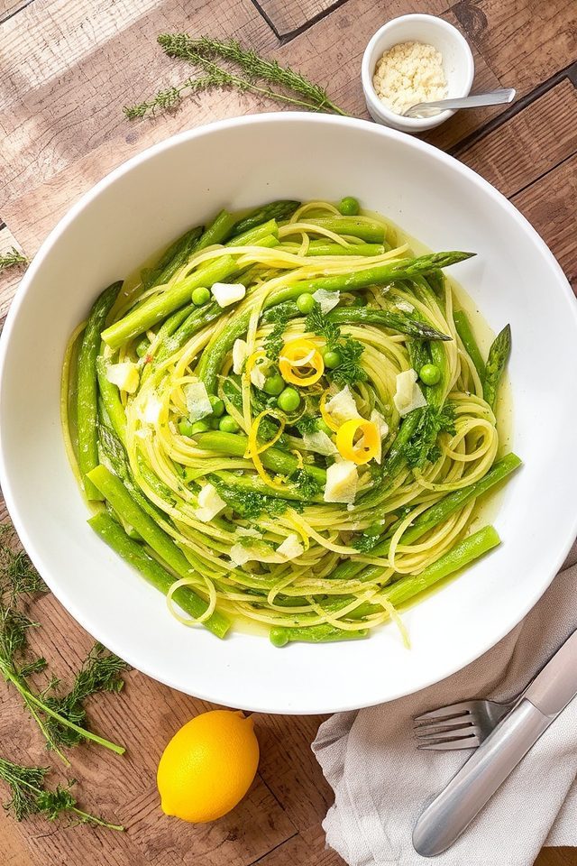 asparagus peas lemon pasta