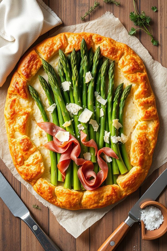 asparagus prosciutto puff tart
