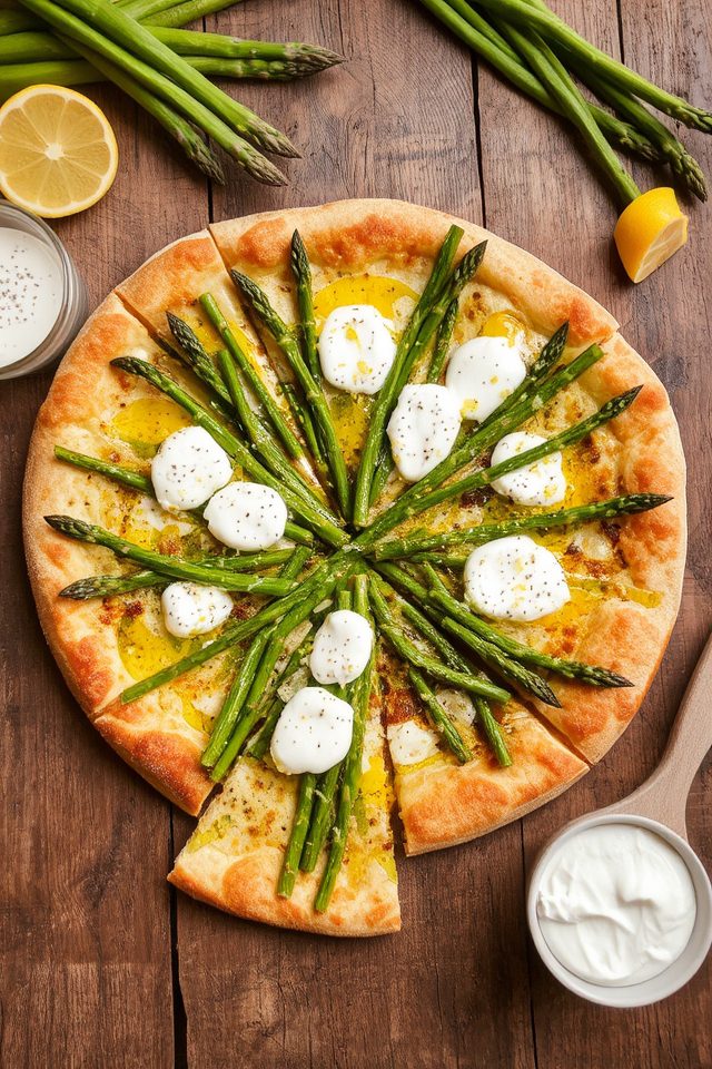 asparagus ricotta lemon pizza