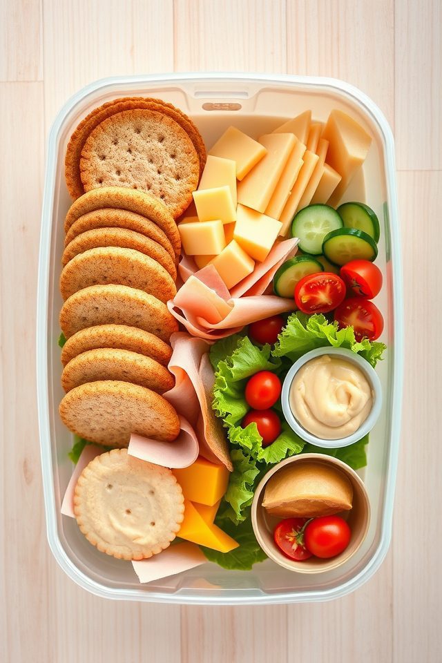 assemble personalized cracker snacks