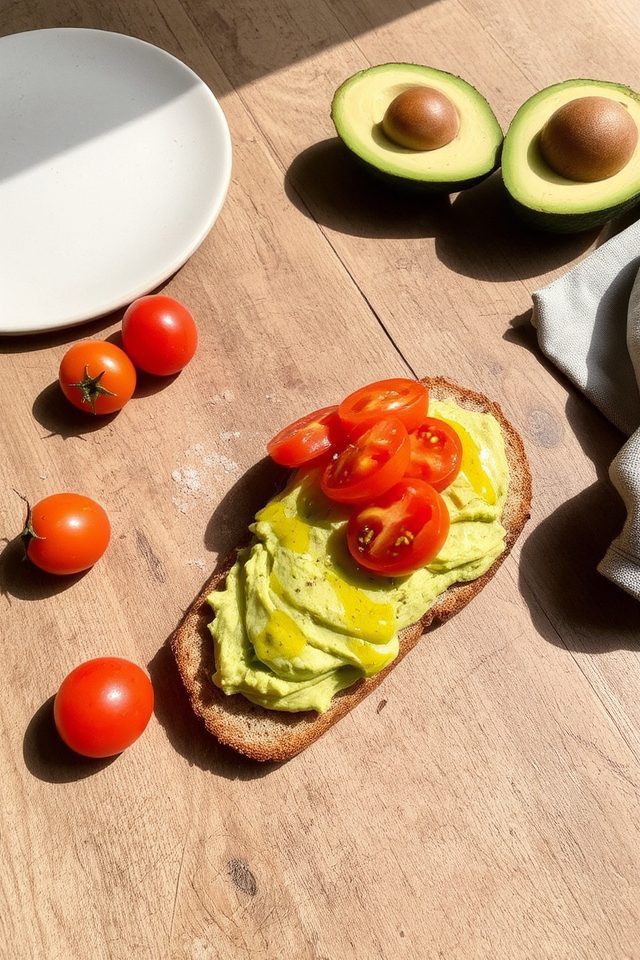 avocado cherry tomato toast