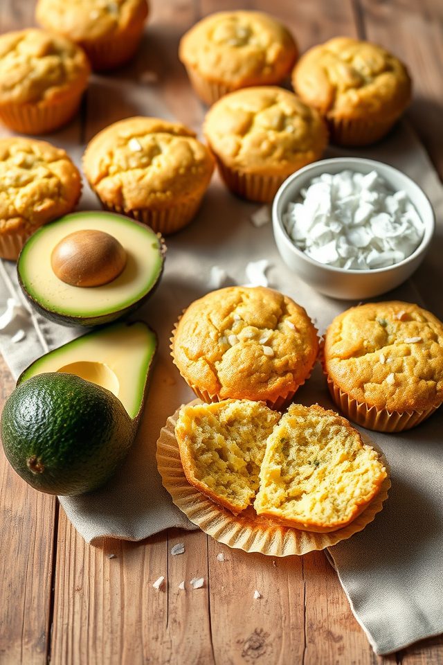 avocado coconut flavored muffins