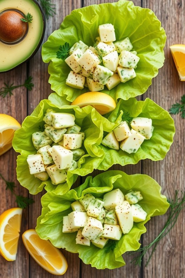 avocado egg lettuce wraps