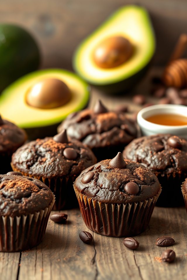 avocado infused chocolate muffins