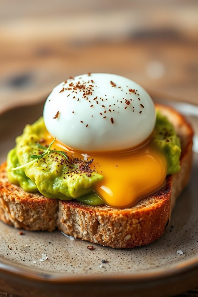avocado toast poached egg