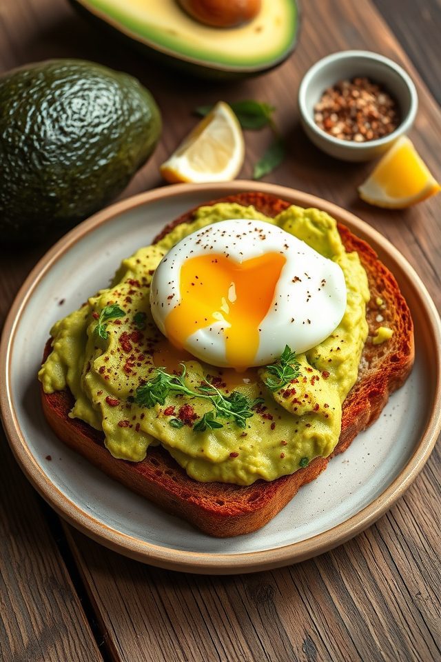 avocado toast poached egg