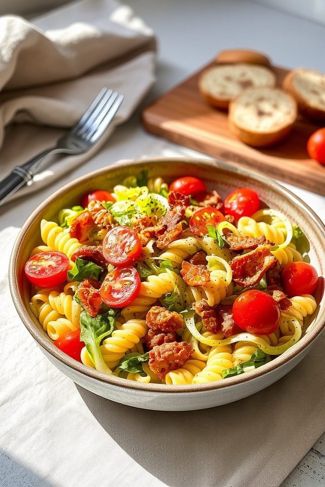 bacon lettuce tomato pasta