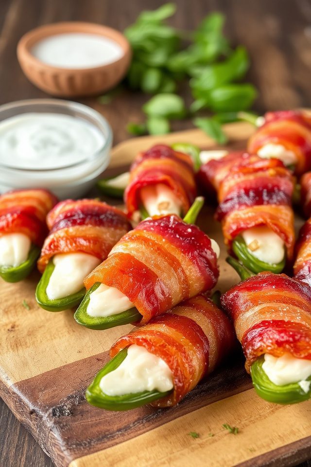 bacon wrapped cheesy jalape os