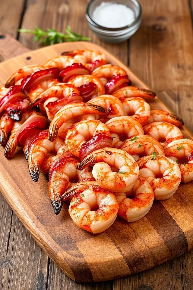 bacon wrapped grilled shrimp