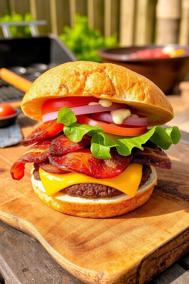 bacon wrapped juicy burgers