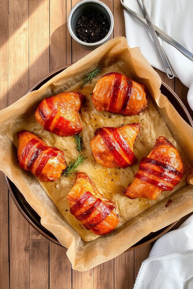 bacon wrapped protein rich chicken