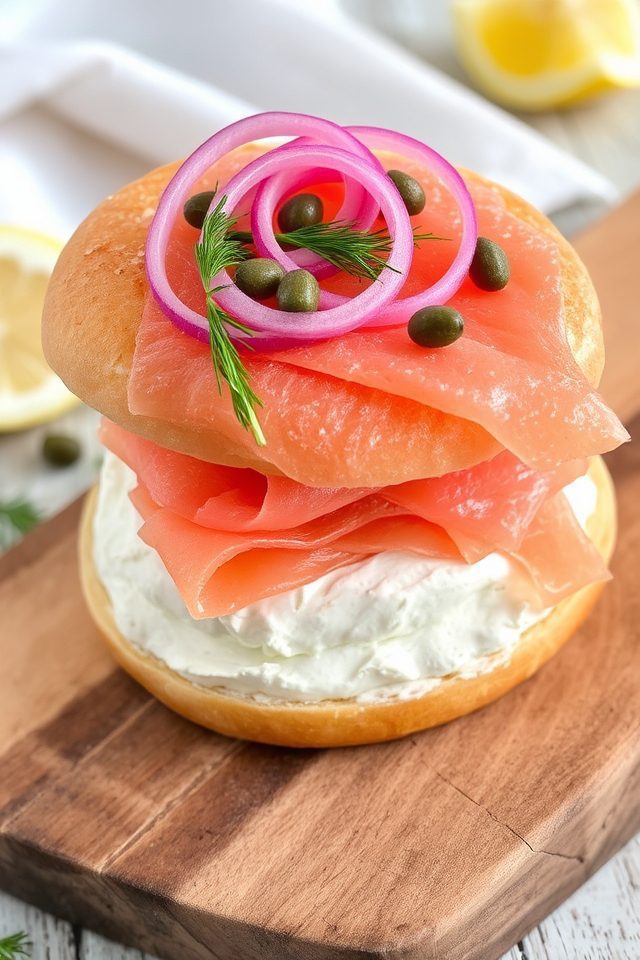 bagel salmon cream cheese