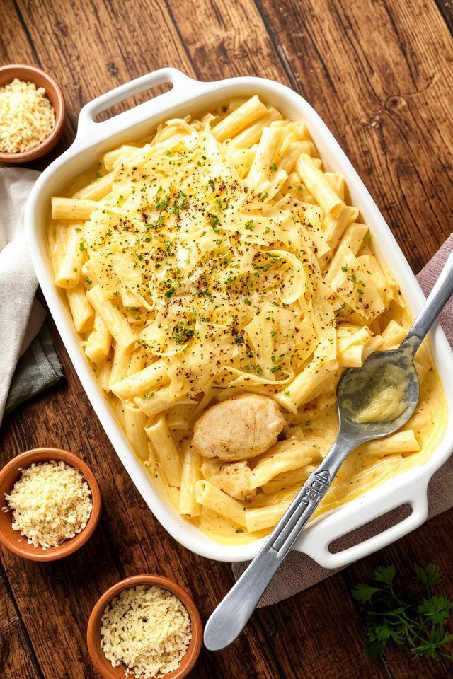 baked cheesy chicken alfredo