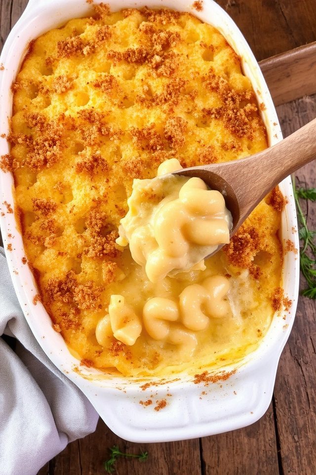 baked cheesy macaroni casserole