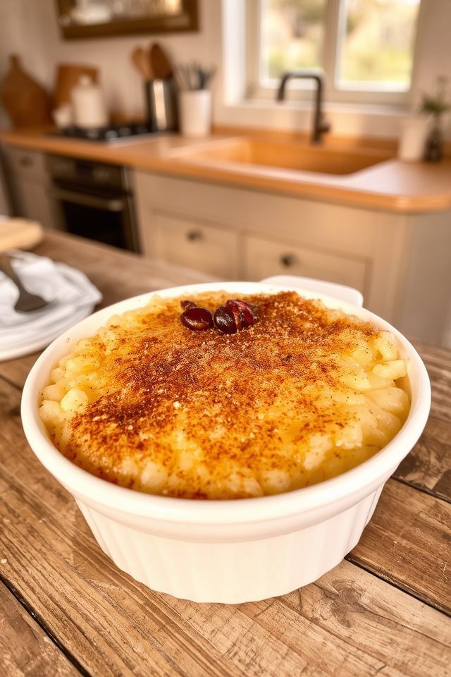baked leftover rice dessert