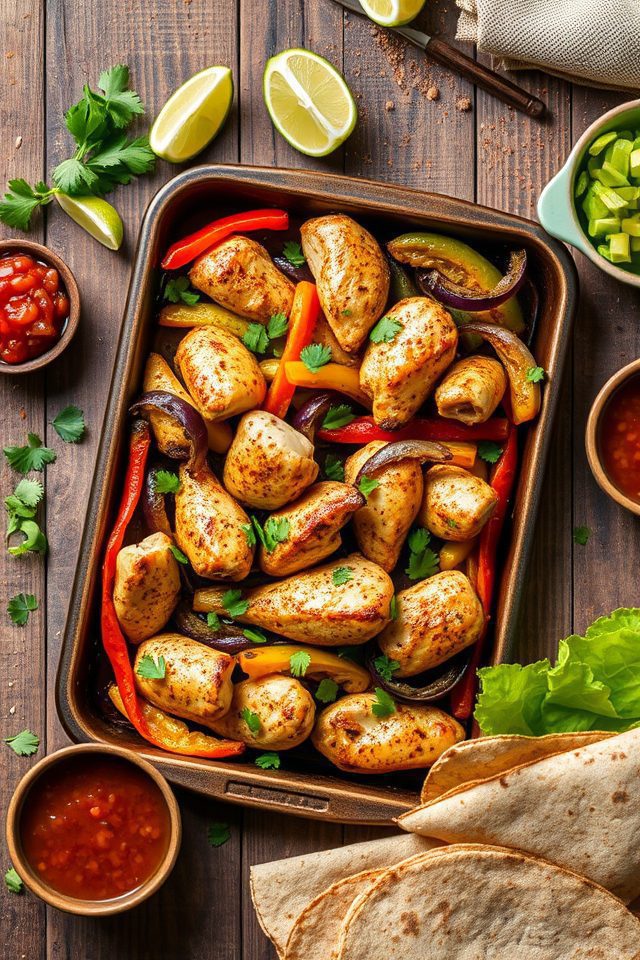 baked mexican chicken fajitas