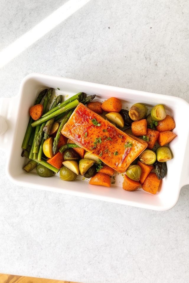 baked salmon with vegetables
