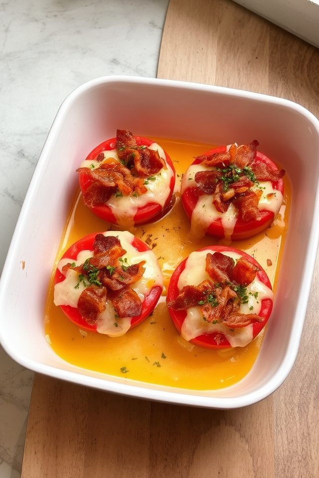 baked tomatoes with bacon