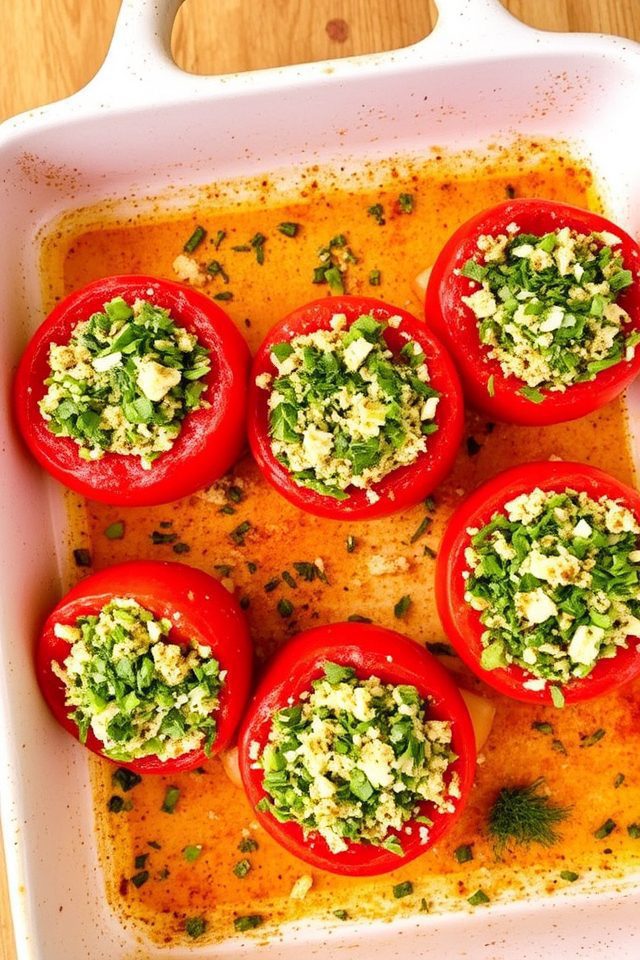 baked tomatoes with herbs