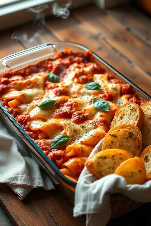 baked ziti garlic bread