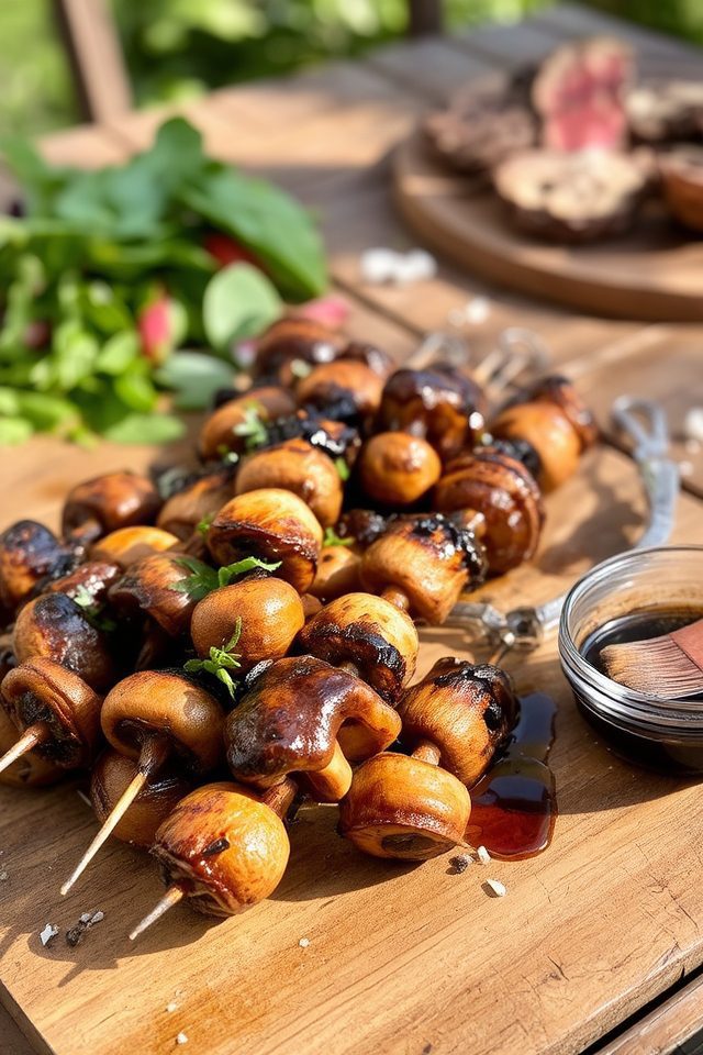 balsamic marinated grilled mushrooms